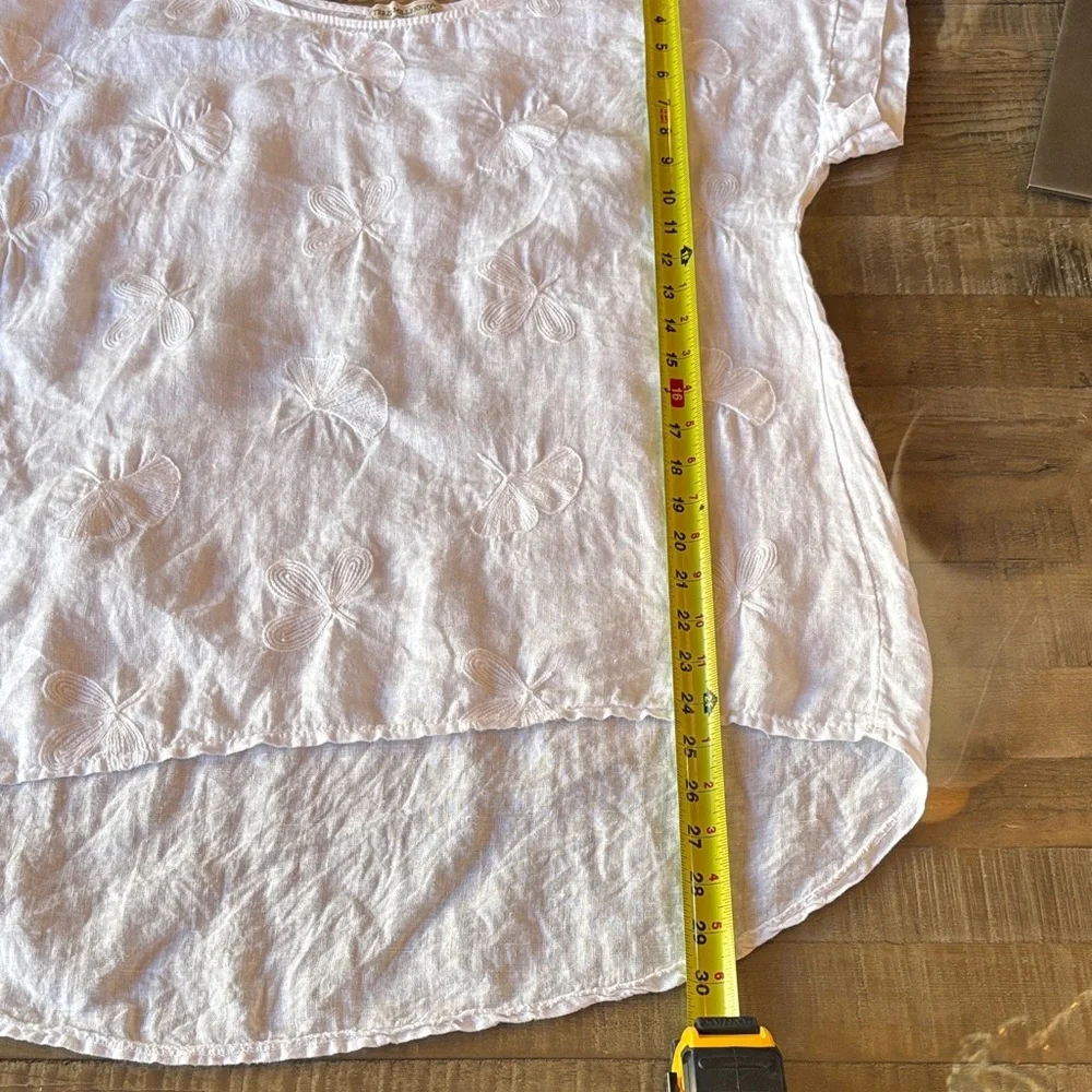 Gorgeous White Italian Linen Embroidered Top - Picture 12 of 14